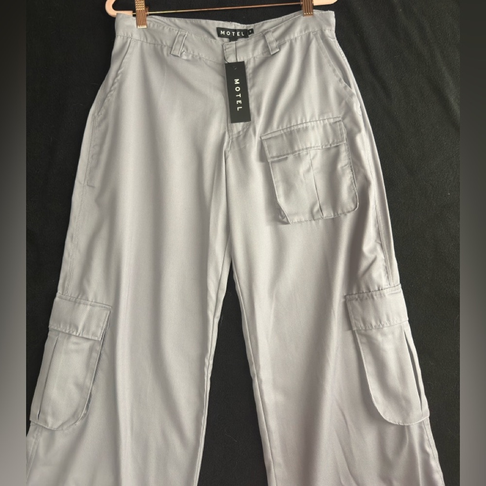 Motel Rocks Light Gray Cargo Pants - Picture 3 of 5